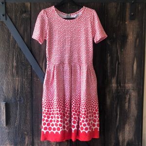 LuLa Roe bright orange & white dress with pockets!